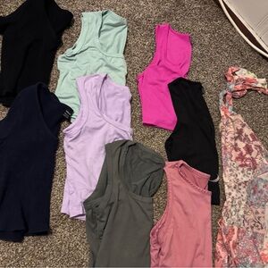 Women’s Tank Top 9 Pack - Black, Pink, Mint, Lavender, Olive, Navy (SHEIN)